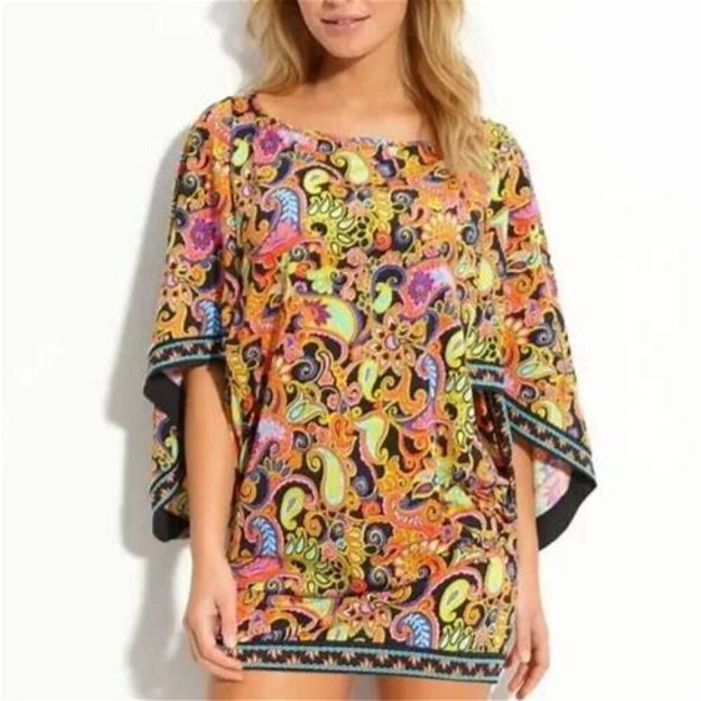 Trina Turk Multicolor Paisley Print Dress/Tunic/Swim Cover Small